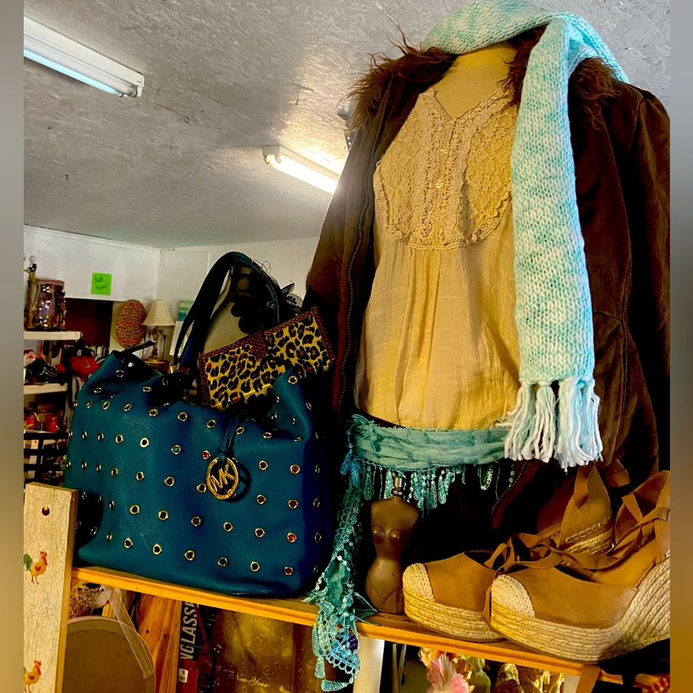 an entire outfit, from shoes to purse